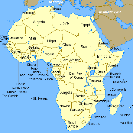 map of africa for children to colour. Cote D#39;Ivoire (see map).