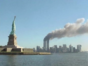 Burning World Trade Center towers Sept. 11, 2001 (National Park Service)