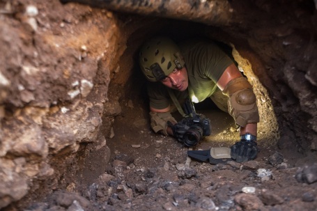 U.S. Border Patrol would rather send robots than agents to investigate drug smuggling tunnels, like this one in Nogales, Arizona, between the U.S. and Mexico. (Customs and Border Protection photo by Josh Denmark)