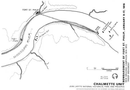 British attack on Fort St. Philip. (National Park Service)