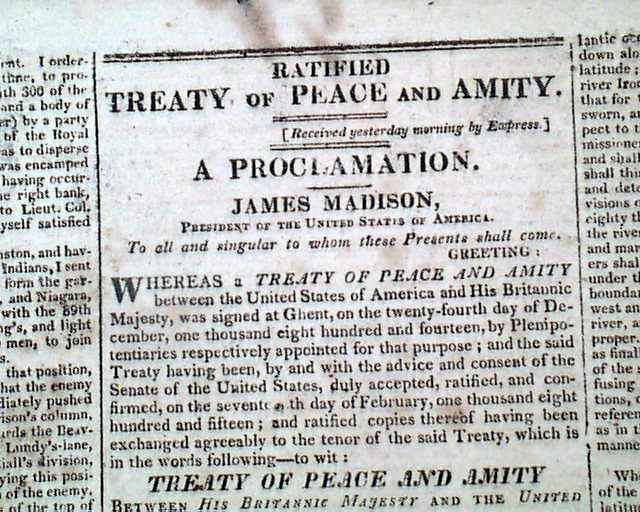 Treaty of Ghent | 4GWAR