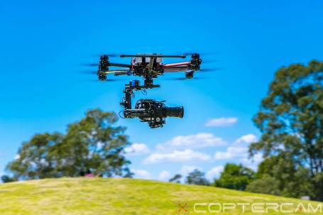 A Coptercam unmanned mini helicopter operates with a a video camera. (Photo courtesy Coptercam via Facebook)